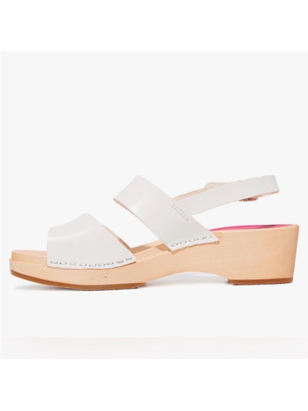Swedish Hasbeens “Helena” White Clog Sandals 39/8.5